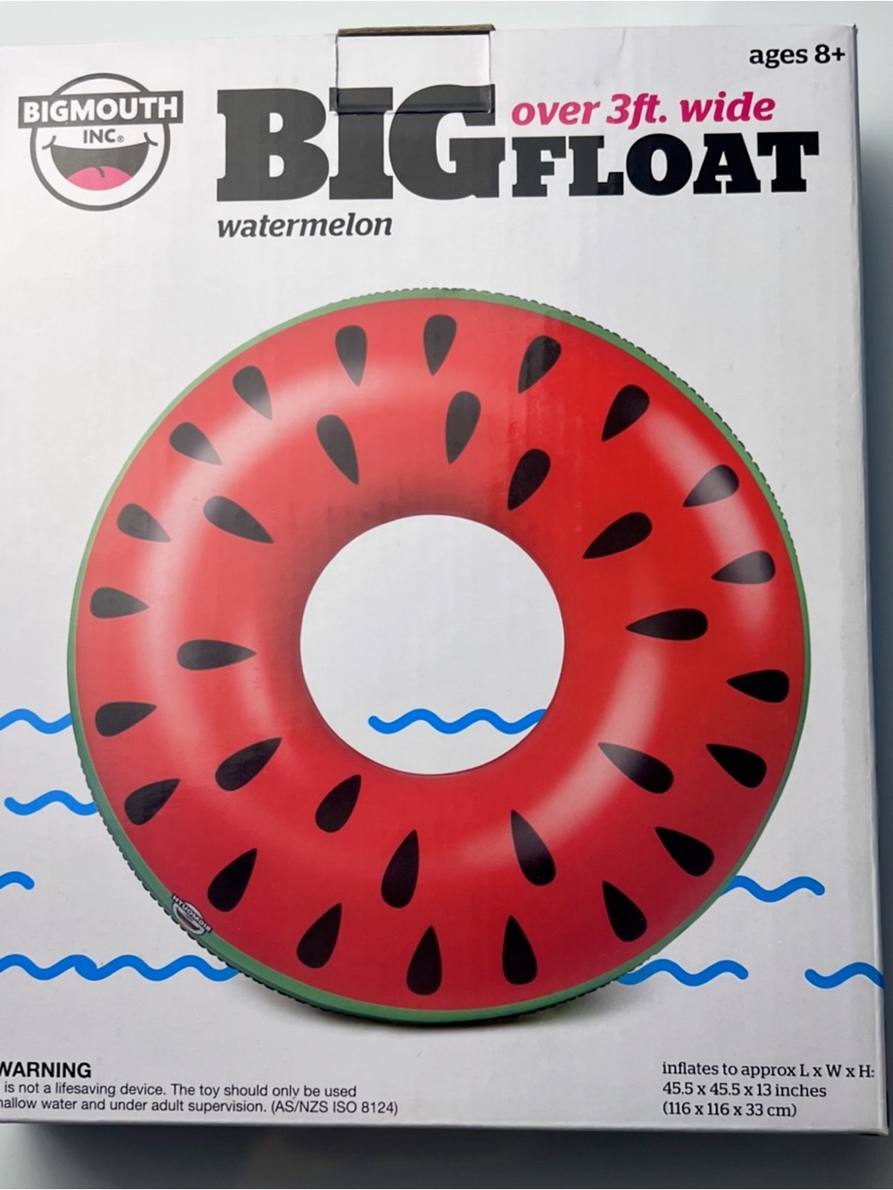 NWT Watermelon Inflatable Pool Tube - Red & Green - Picture 2 of 5